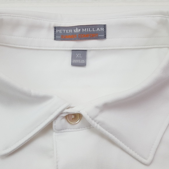 Peter Millar White XL Polo Shirt Summer Comfort JC - Picture 5 of 8